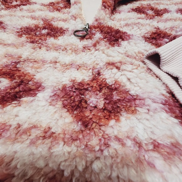 LUCKY BRAND SHERPA HALF ZIP PULLOVER PINK LONG‎ SLEEVE WOMENS SZLarge NEW - Picture 5 of 7